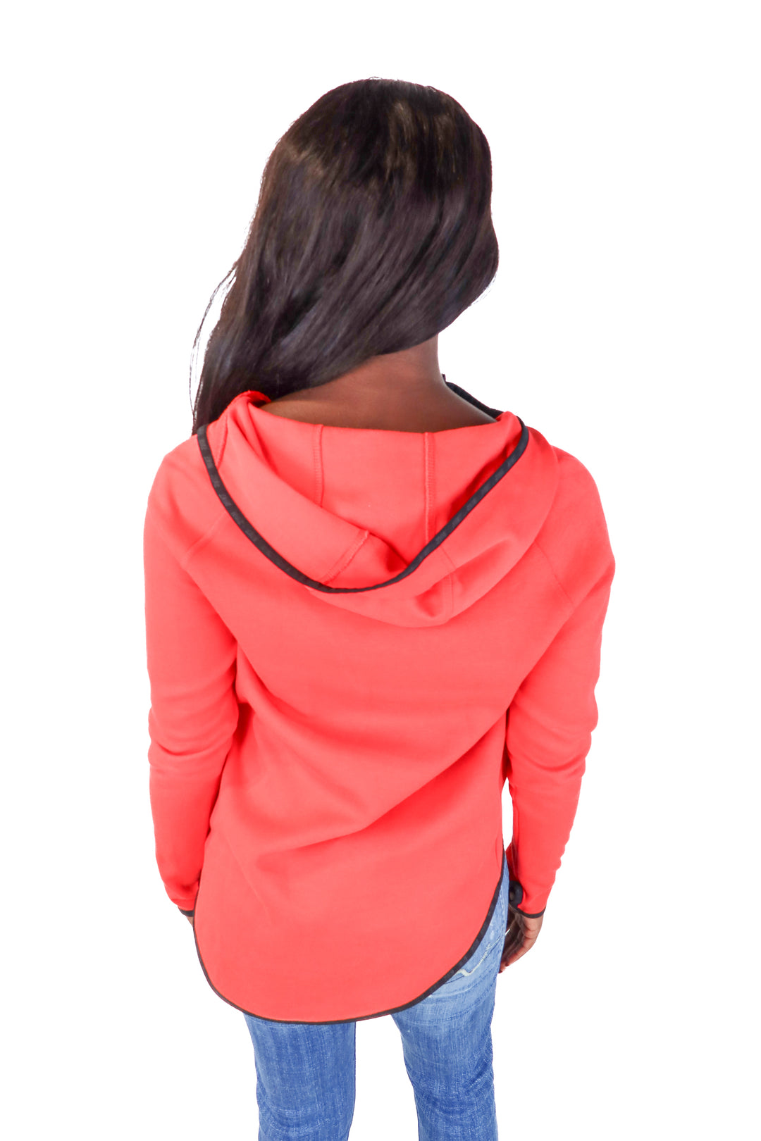 Nike Red Assymetrical Zip Hooded Sweatshirt Jacket (XS)
