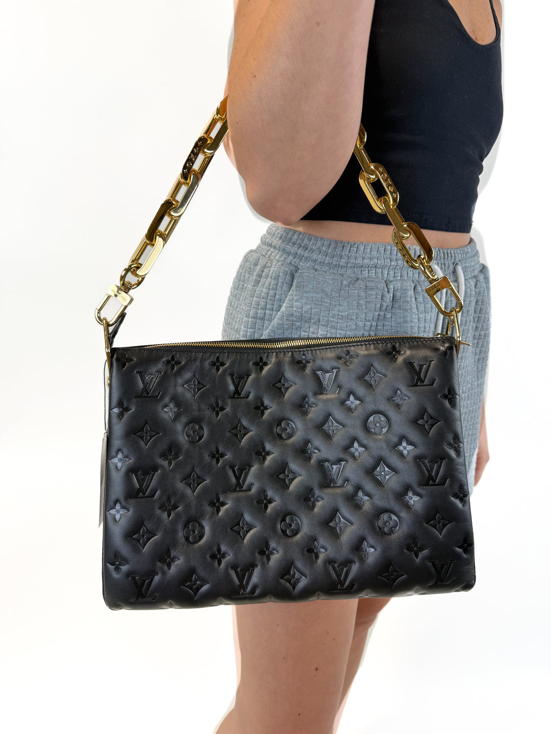 Louis Vuitton Coussin MM Empreinte Black Lambskin LIKE NEW (retail $5,550)