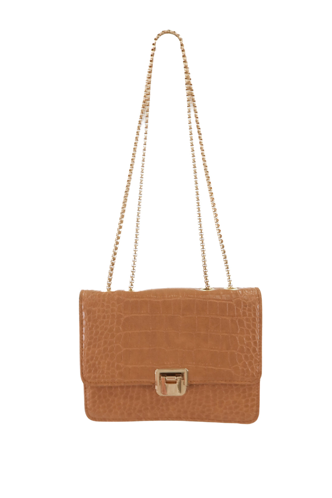 tan with gold chain crossbody