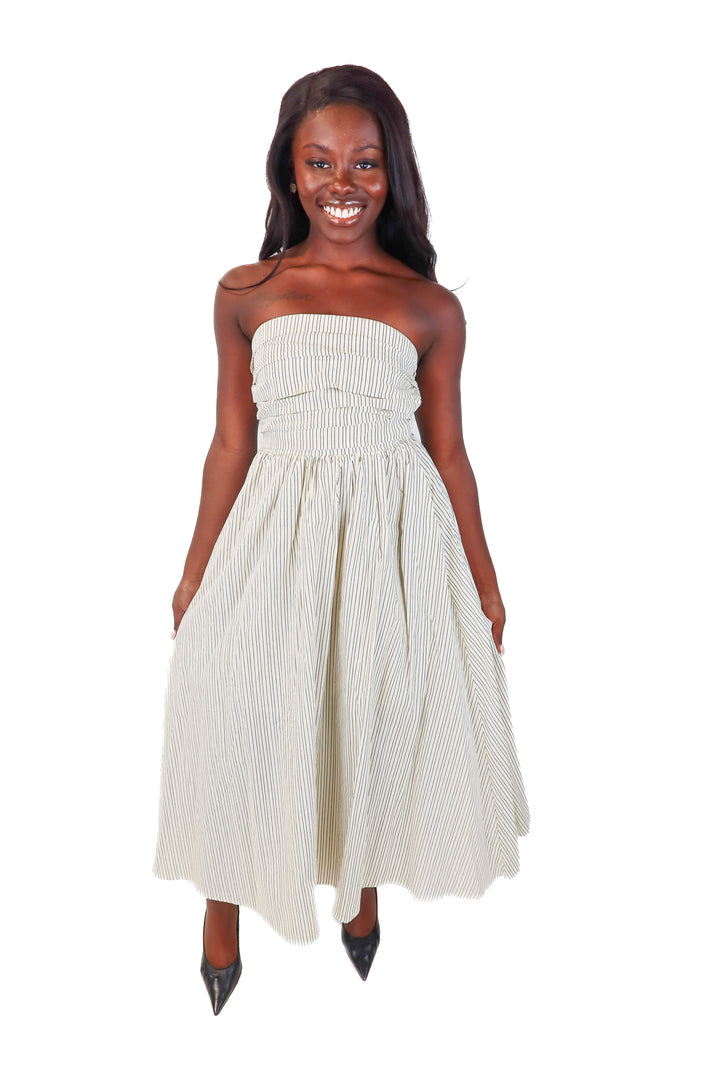 By together grey/tan striped dress NWT (xs; retail $119)