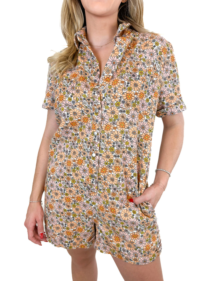 Storia Floral Denim Romper (S)