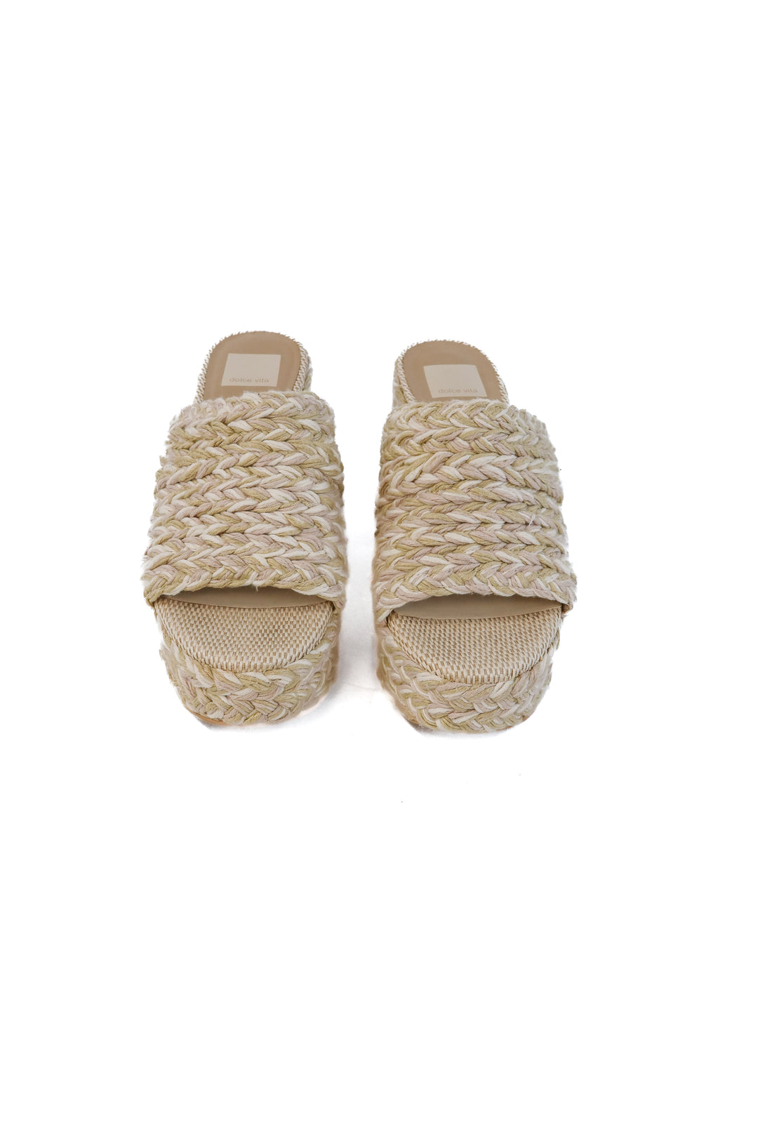 Dolce vita woven platform sandals (7; retail $159)