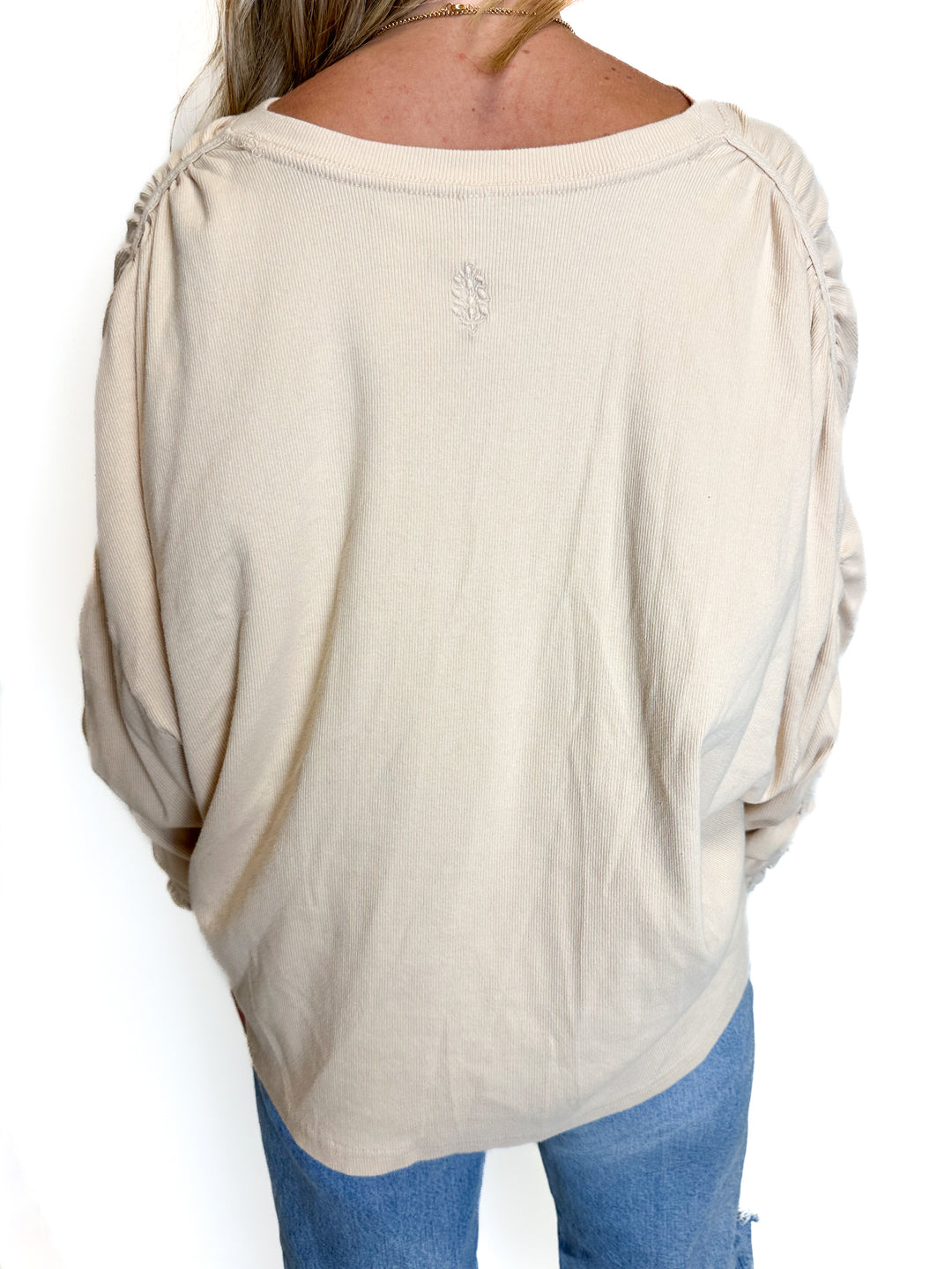 Free People Tan Ribbed Top (XS)