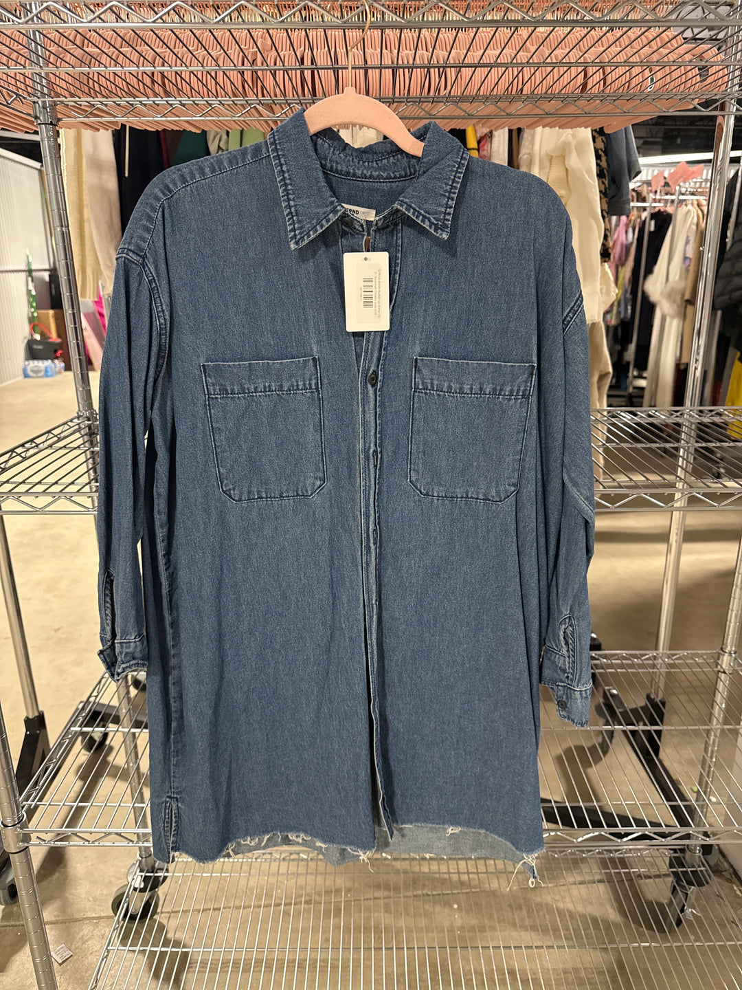 SOLD: Grlfrnd denim button up dress (s)