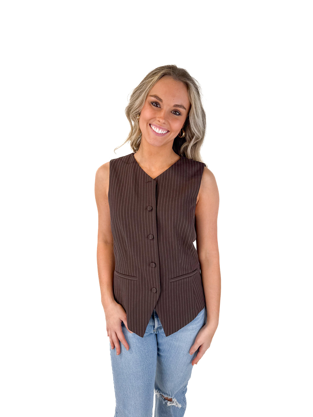 SOLD Abercrombie & Fitch Pinstriped Vest Top (S)