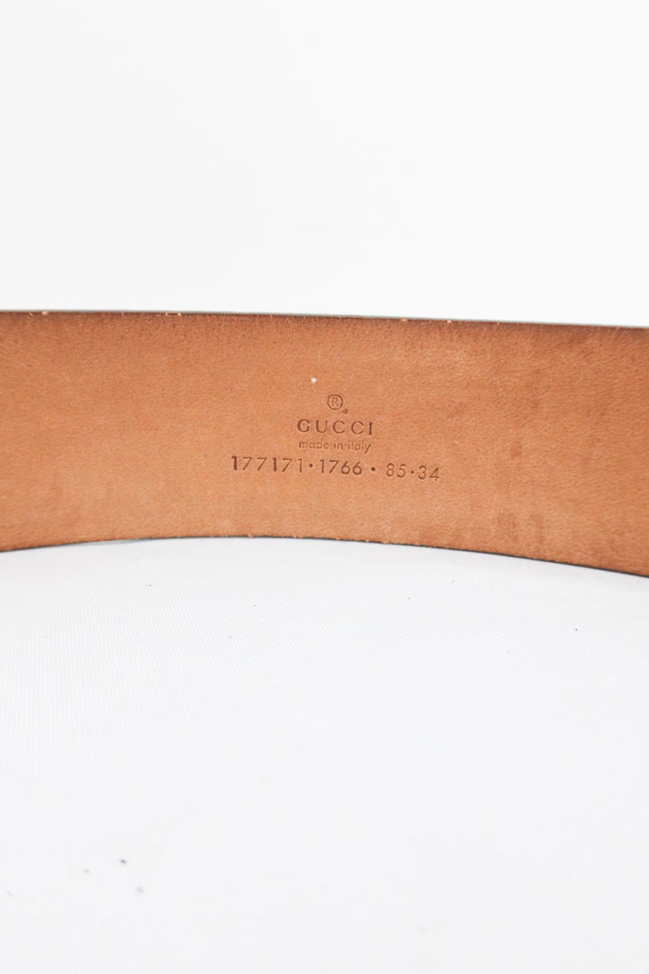 Gucci Metallic Silver Belt with Horse bit Buckle (85cm/ 34"; est. retail $895)