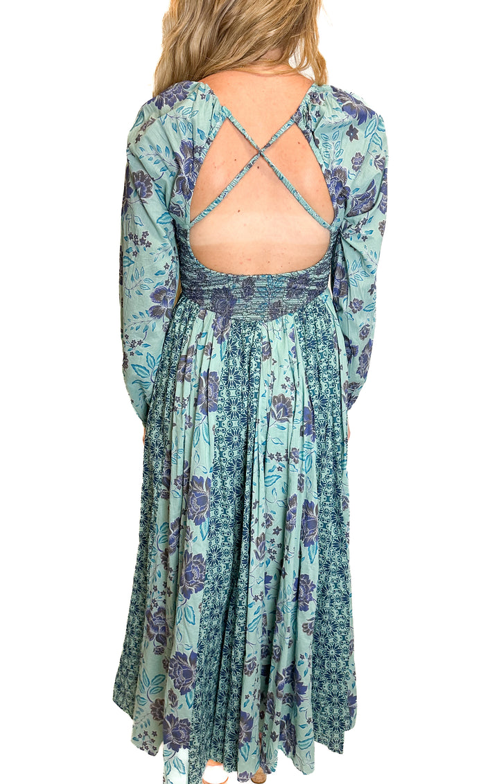 Free People Green Floral Maxi Dress NWT (XS)