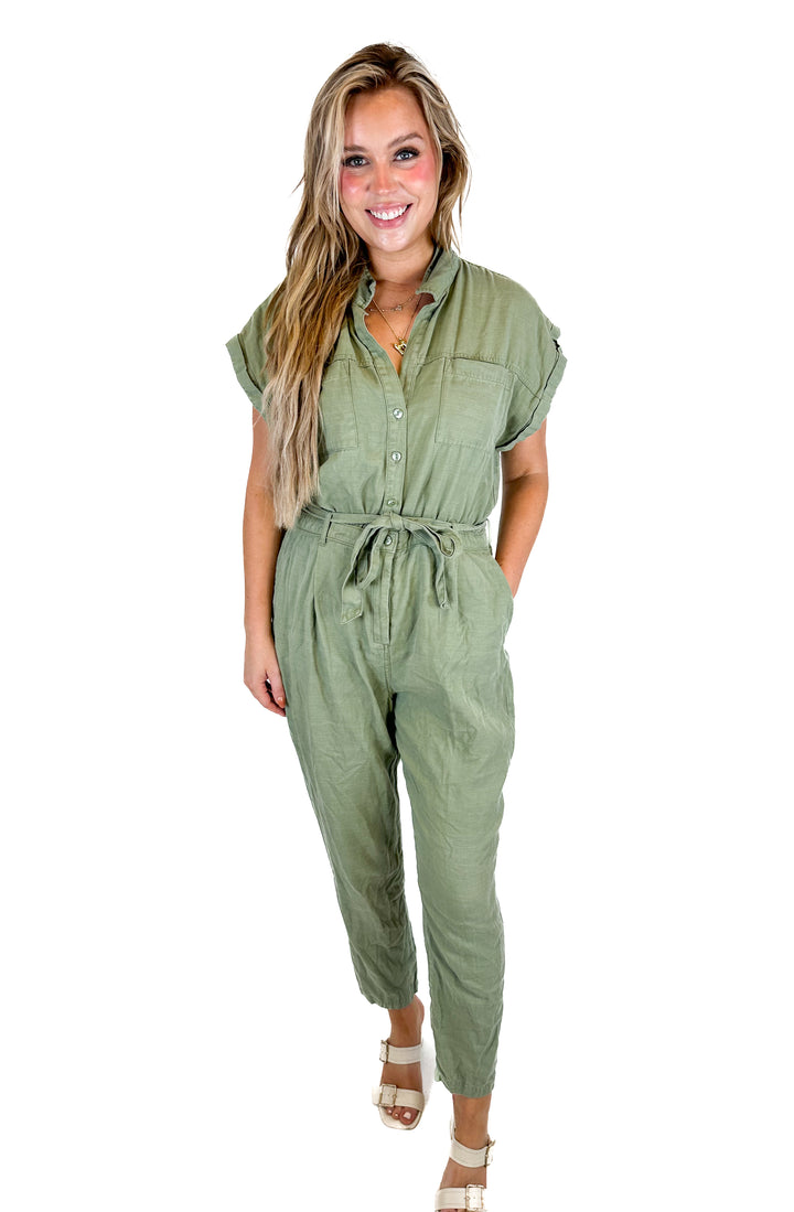 Abercrombie Green Cargo Jumpsuit (L)