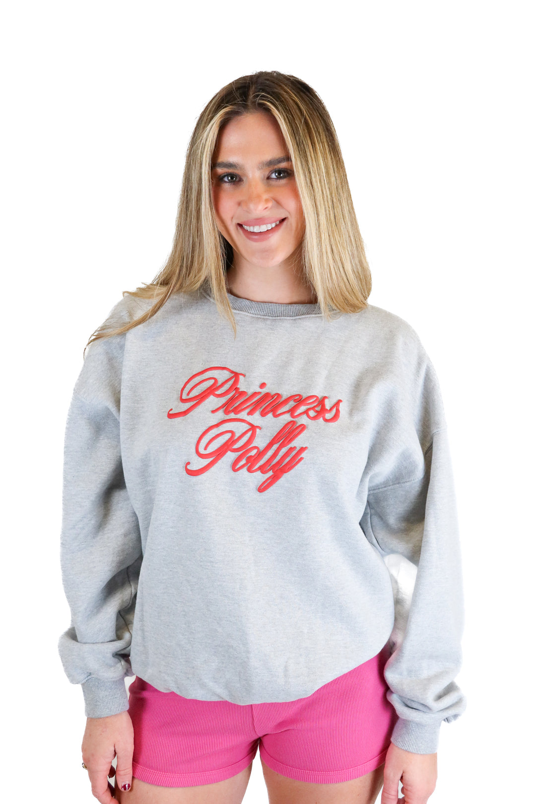 princess polly oversized grey crewneck (s)