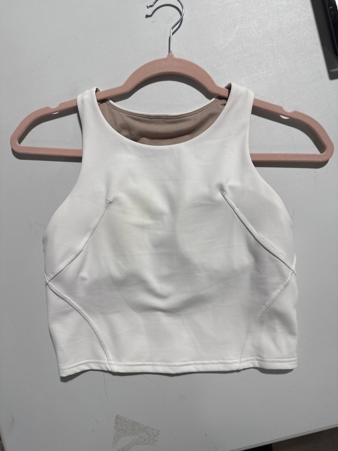 SOLD: Lululemon Cream High Neck Long Line Sports Bra (6)