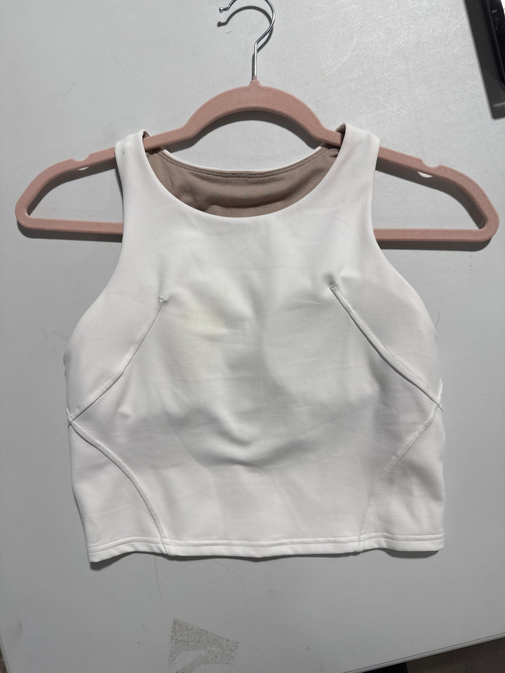 SOLD: Lululemon Cream High Neck Long Line Sports Bra (6)