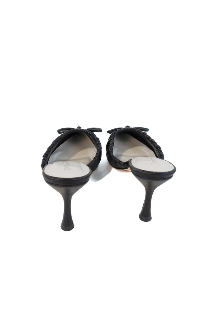 Oasis society black scrunched bow kitten heels NWOT (10; retails for $60)