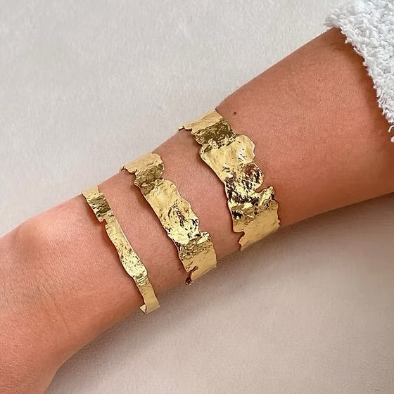 Easton Elle thin hammered gold adjustable cuff (20% off!!)