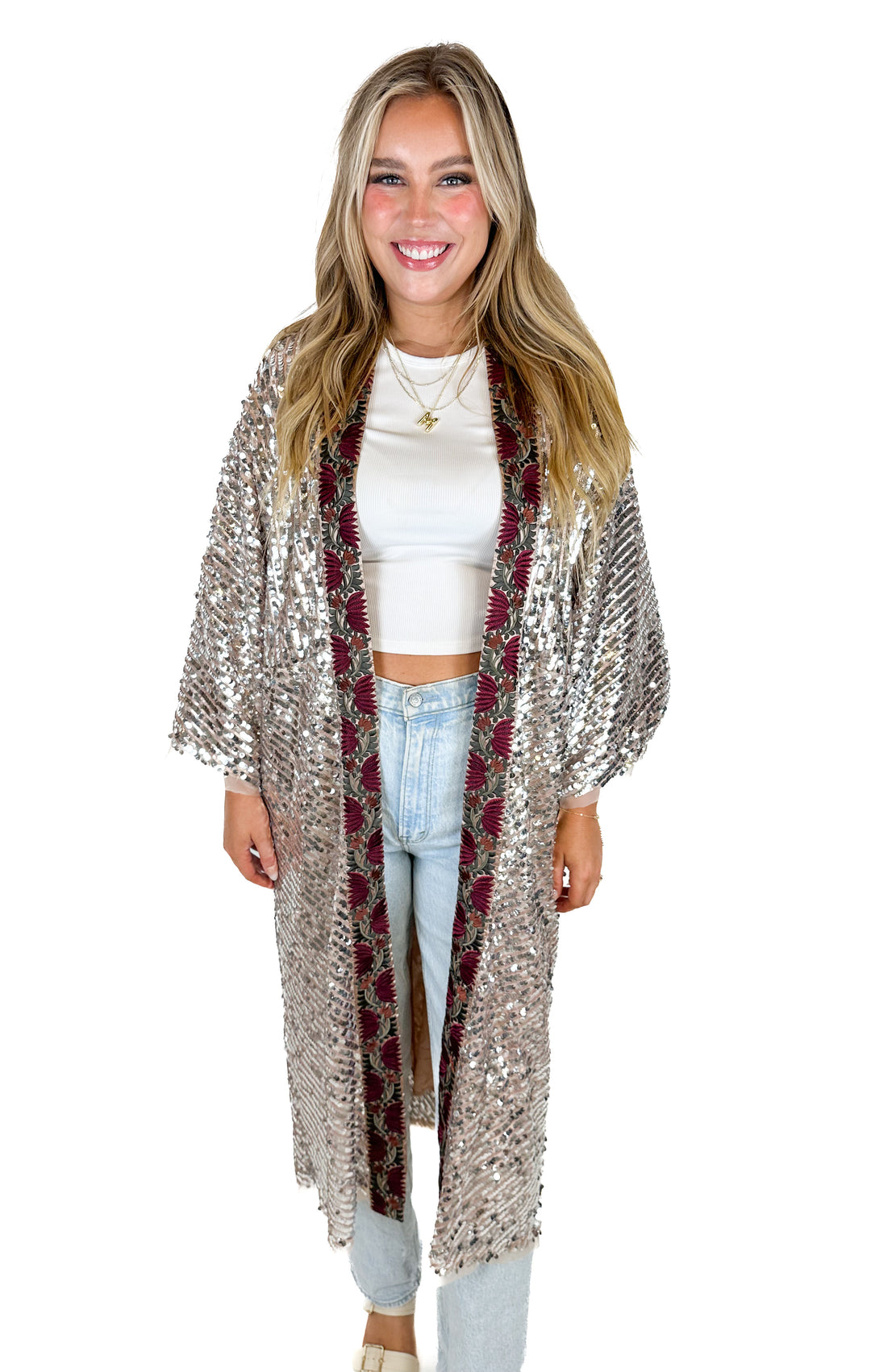 Free People Sequin Light is Coming Duster (S)