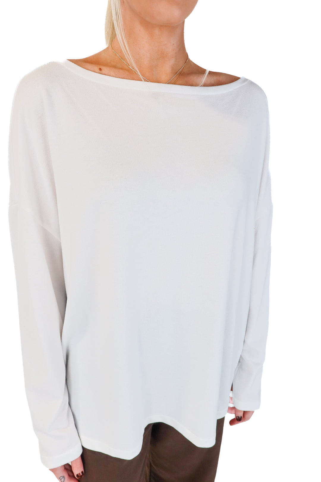 all saints white oversized long sleeve (xs; retail $79)