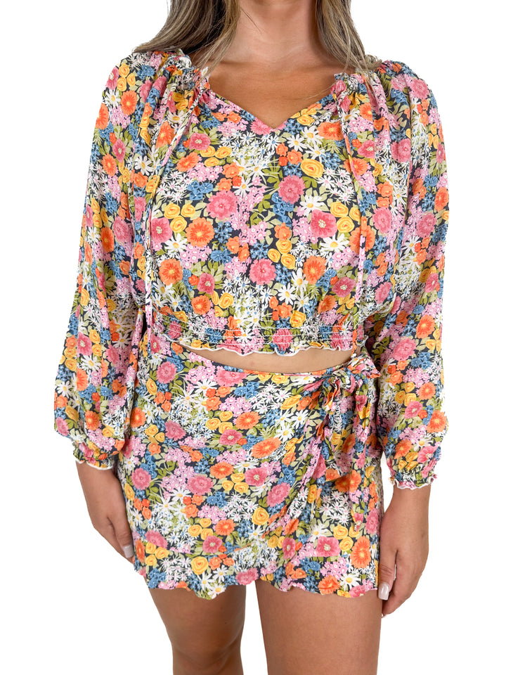 Show Me Your Mumu Floral Top and Skort Set (M)