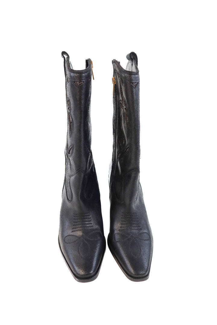 Vince Camuto black cowgirl bootie (8.5: retail $140)