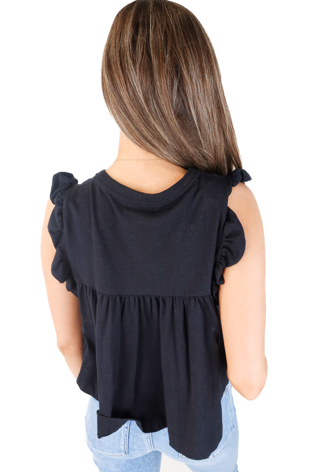 Maeve black ruffle top NWT (xs; retails for $58)