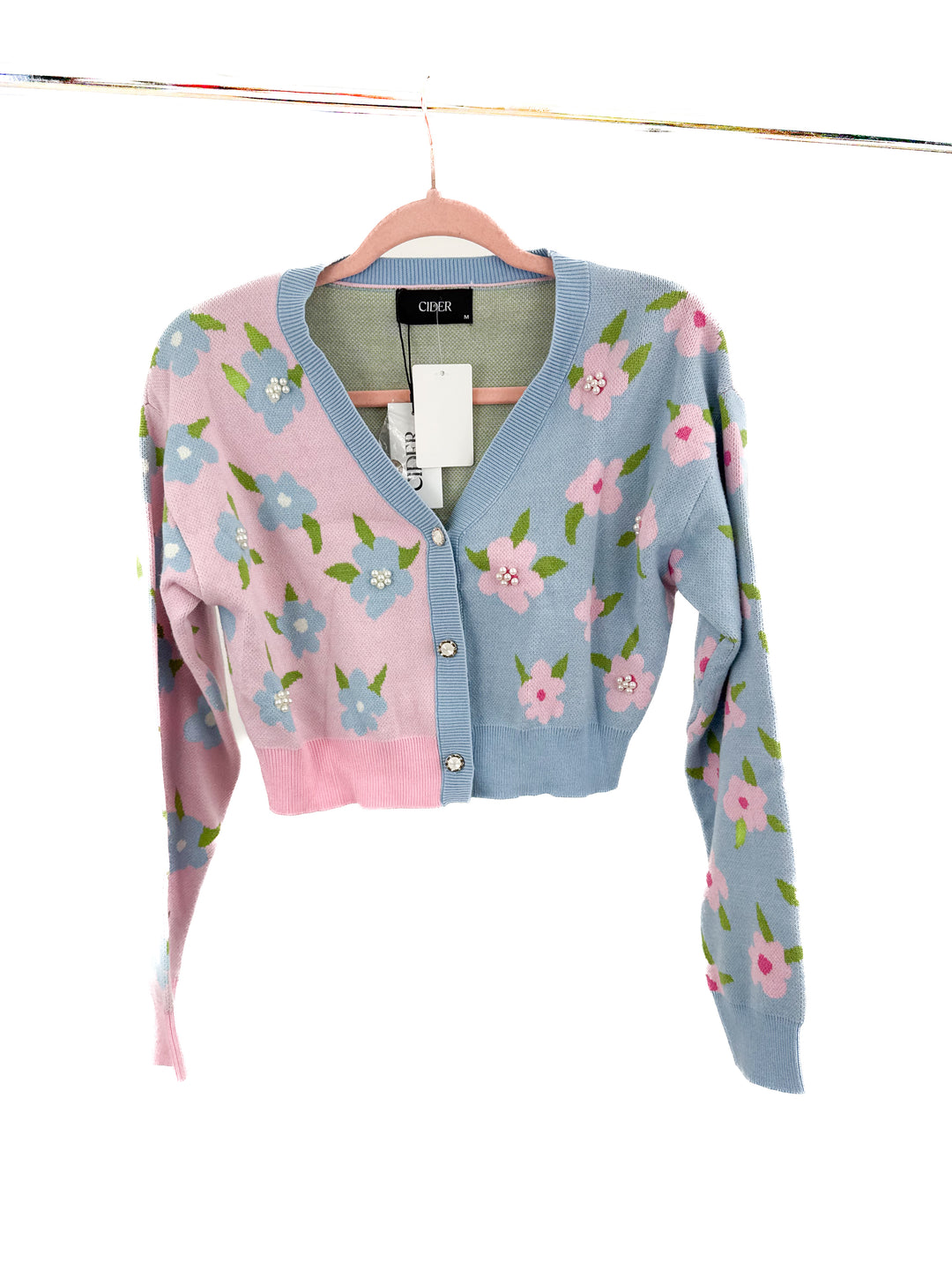 Cider floral cardigan with pearl details NWT (M)