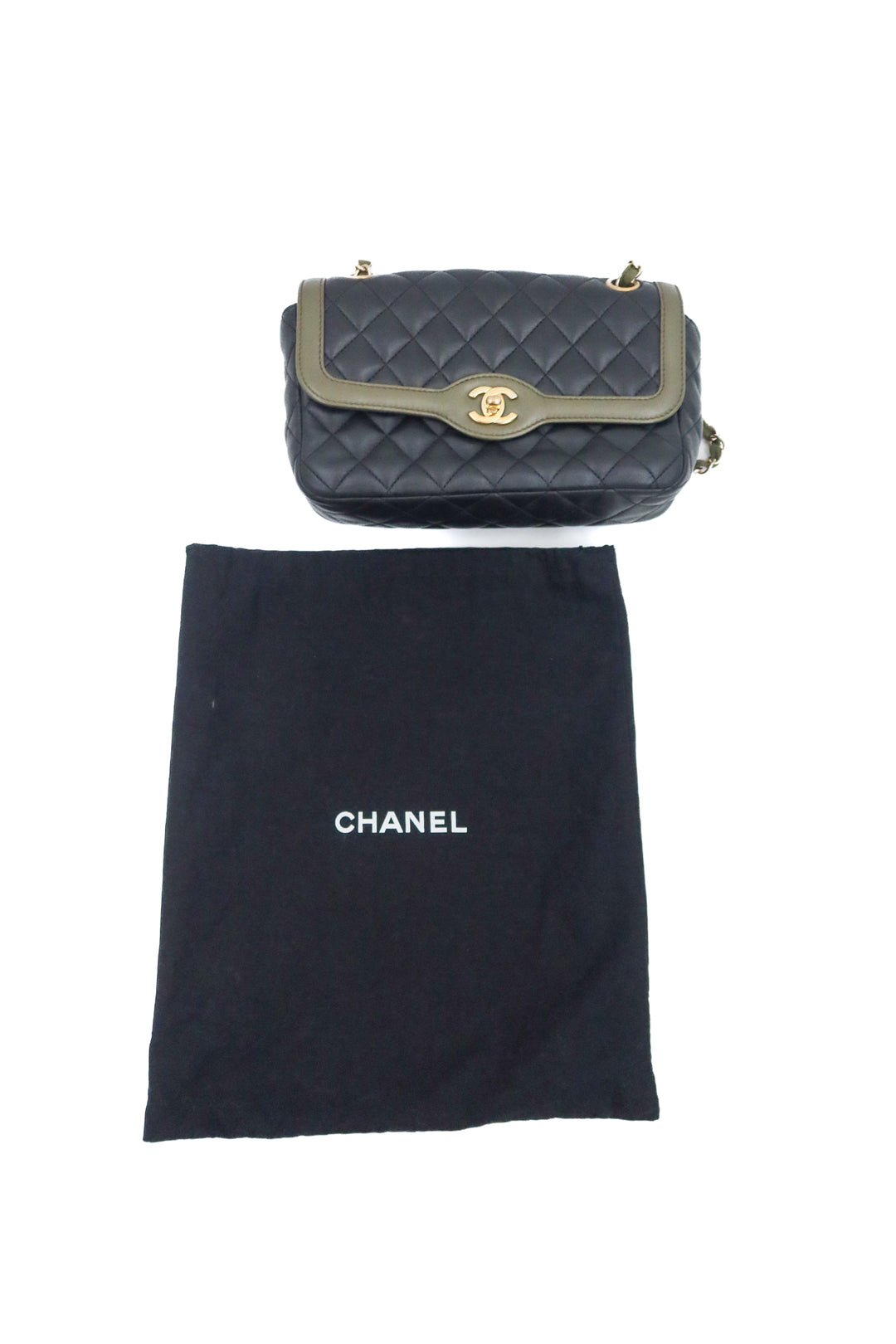 Chanel Two-Tone Single Flap Quilted Lambskin Bag (est. retail $8,900)