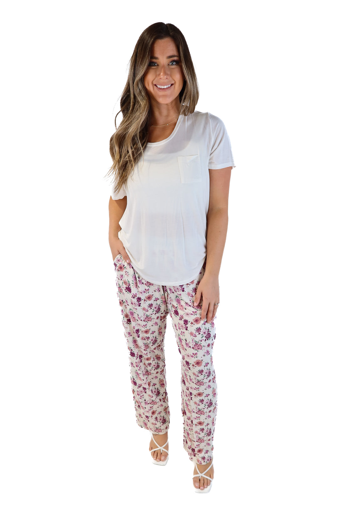 Tommy John floral pajama set (L; retail $118)