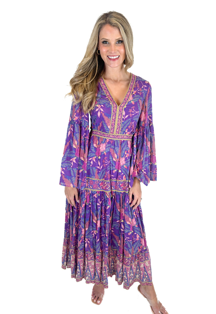 Spell the Gypsy Purple Floral Maxi Dress NWT (XS; retail $299)*