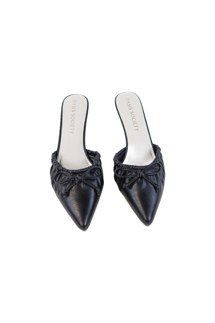 Oasis society black scrunched bow kitten heels NWOT (10; retails for $60)