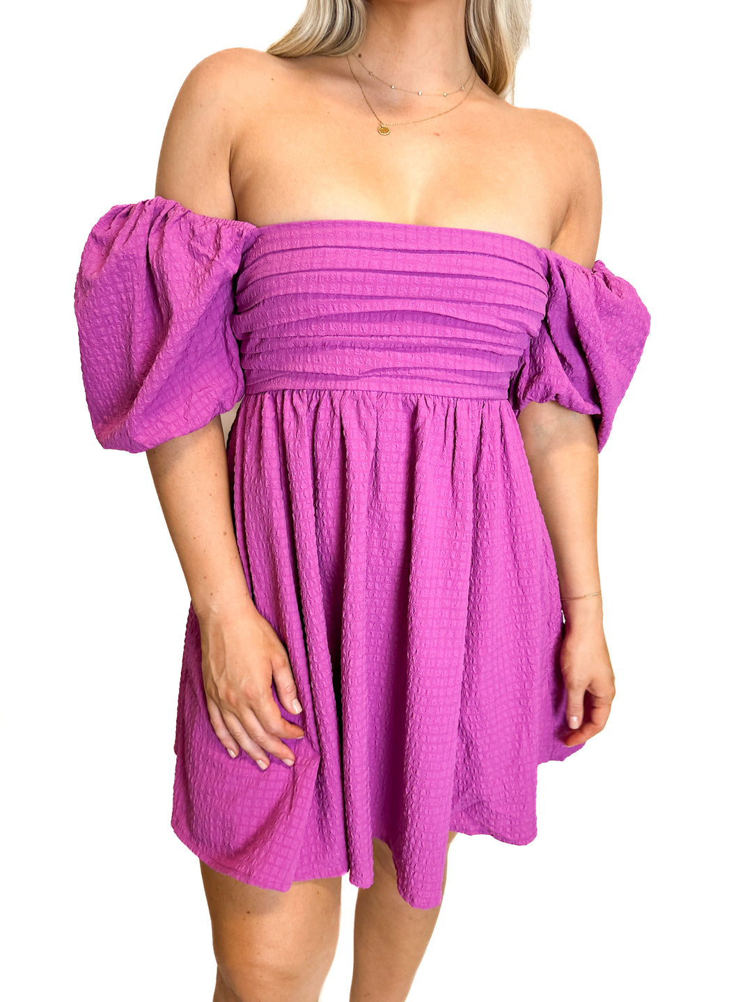 Abercrombie Linen-Blend Puff Sleeve Mini Dress (M)