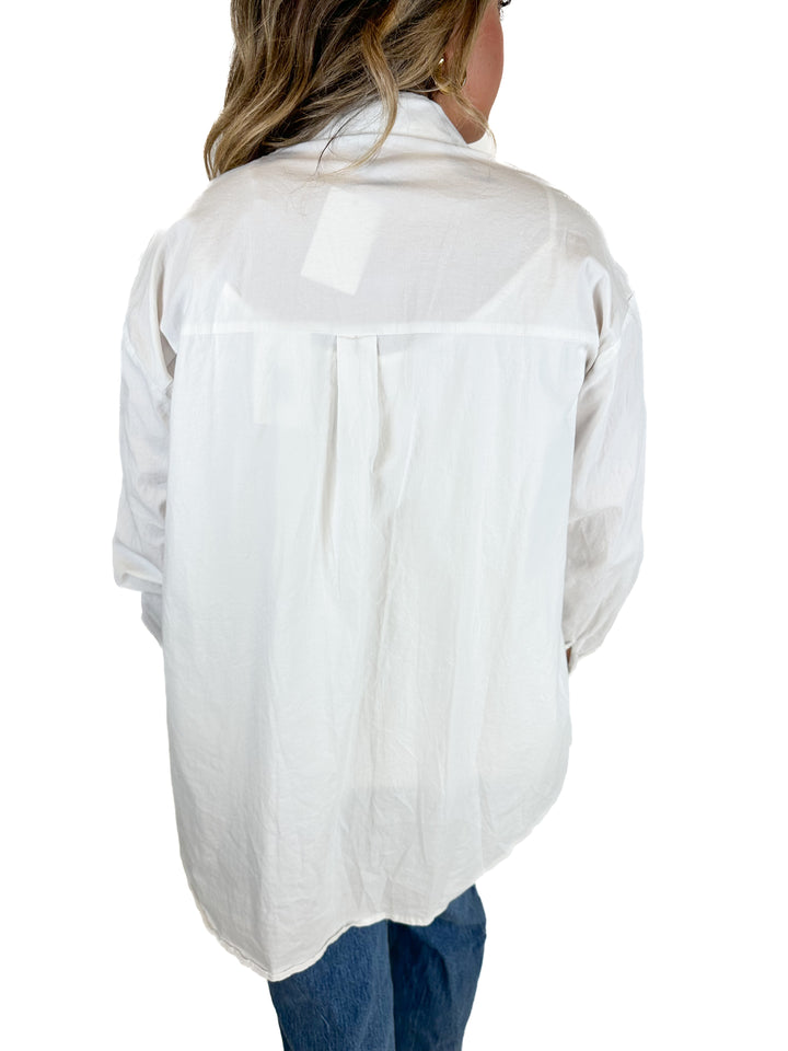 Windsor White Oversized Button-Down Shirt (M)