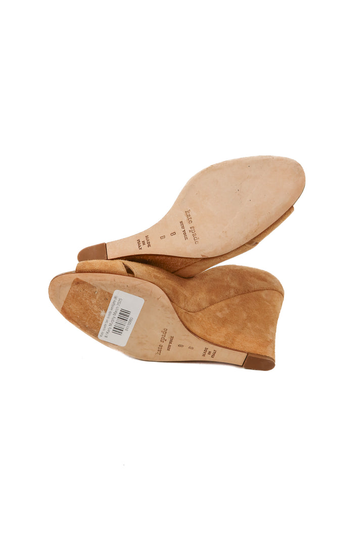 Kate spade tan suede wedges (8;retail $198)