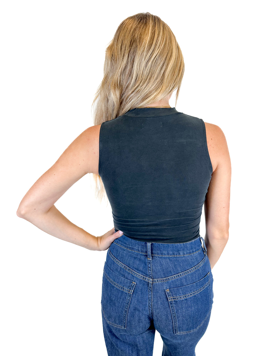 Madewell Soft Black Mock Neck Bodysuit (XS)
