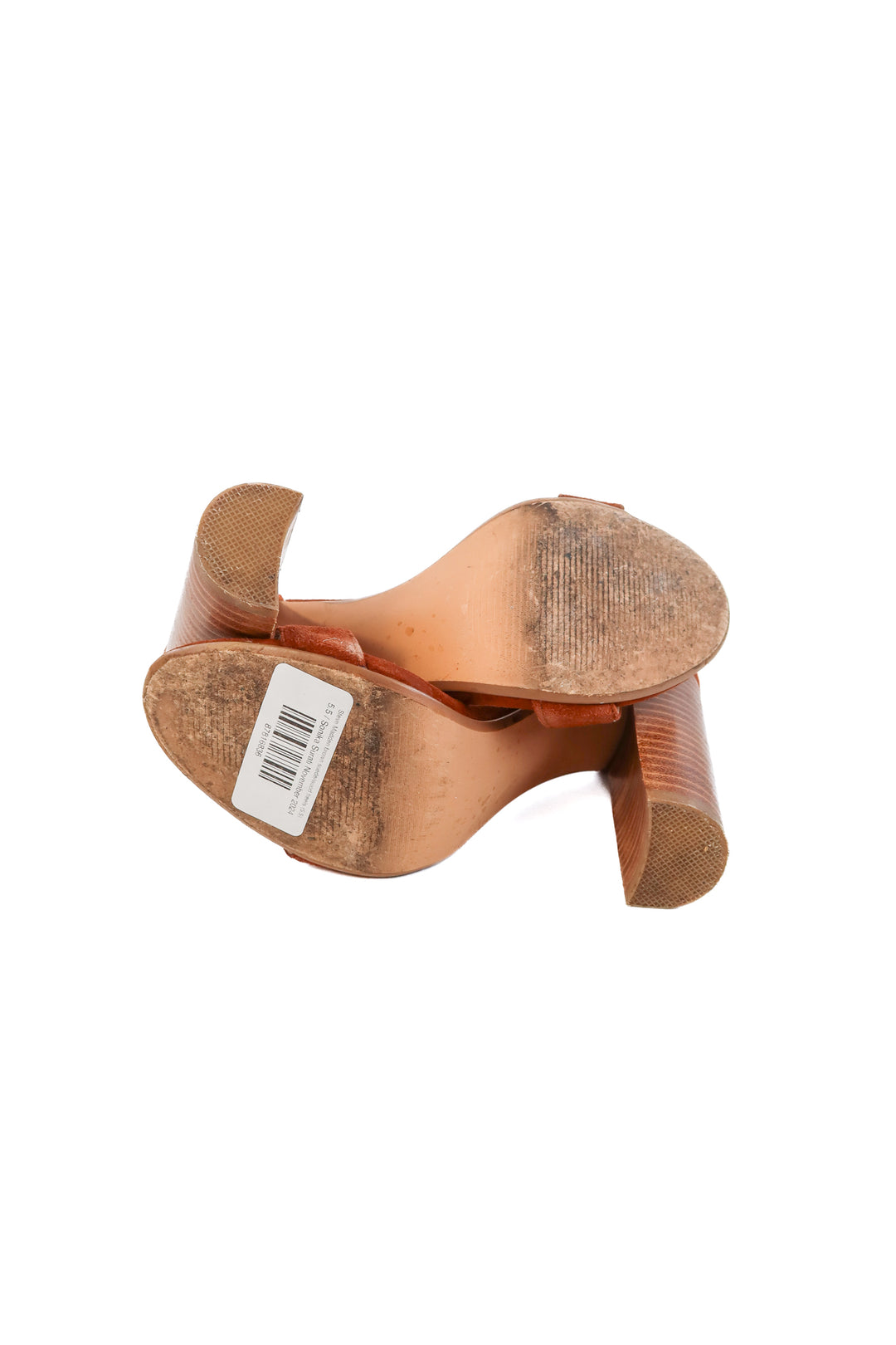Steve Madden brown suede/wood heels (5.5)