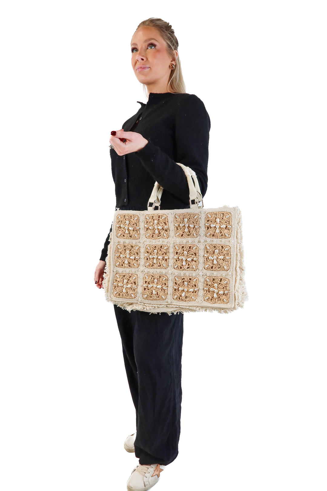 Dolce vita pearl/straw bag (retails for $278)