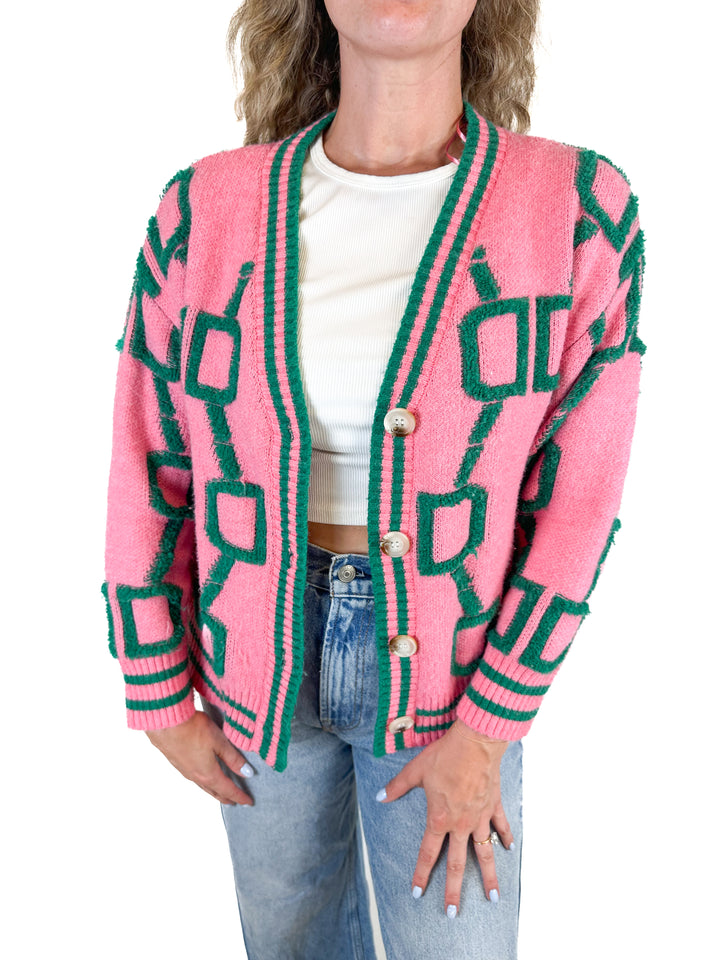 Miracle Pink and Green Sweater (S/M)