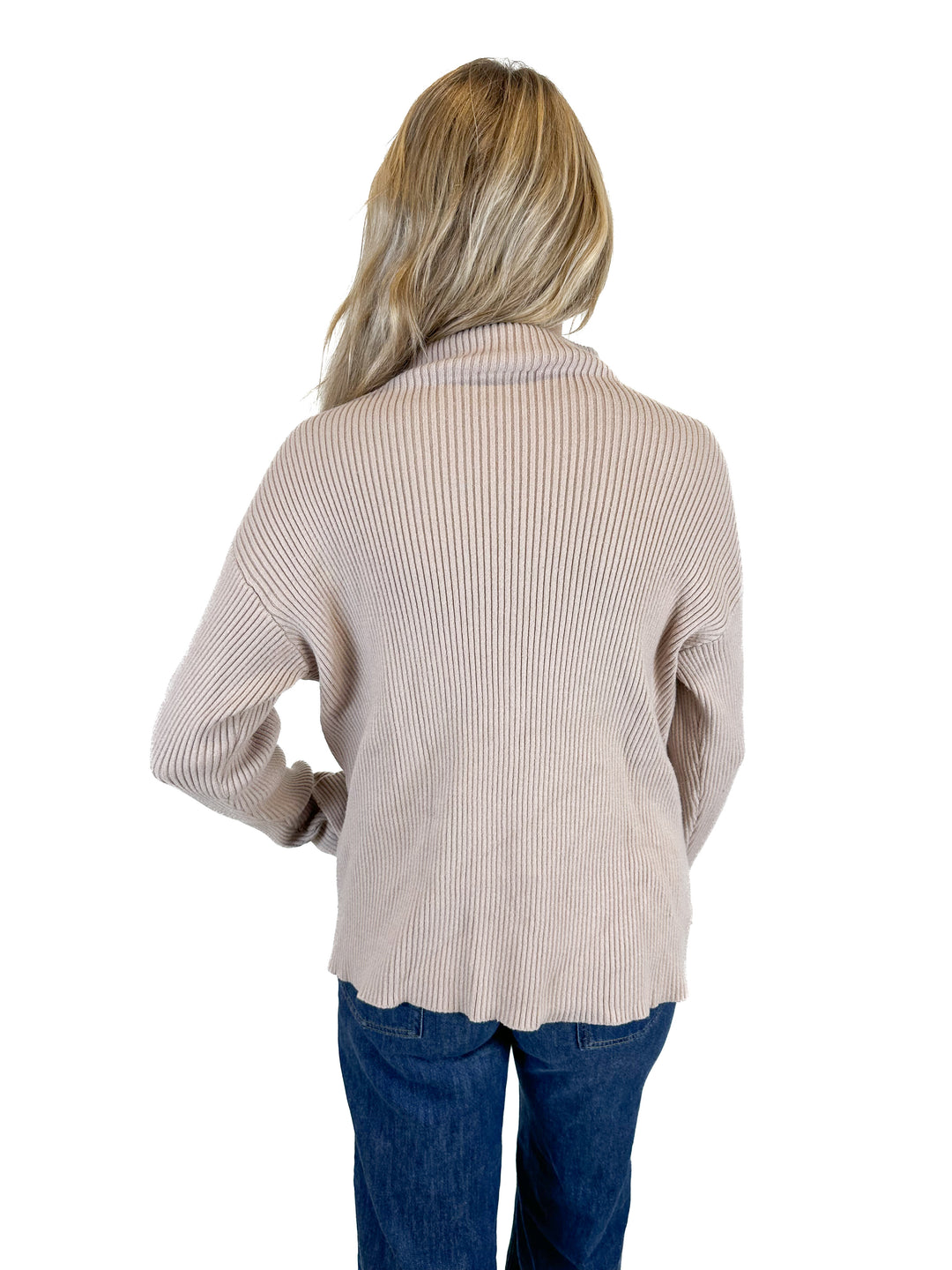 Vici Mock Neck Ribbed Sweater (S)