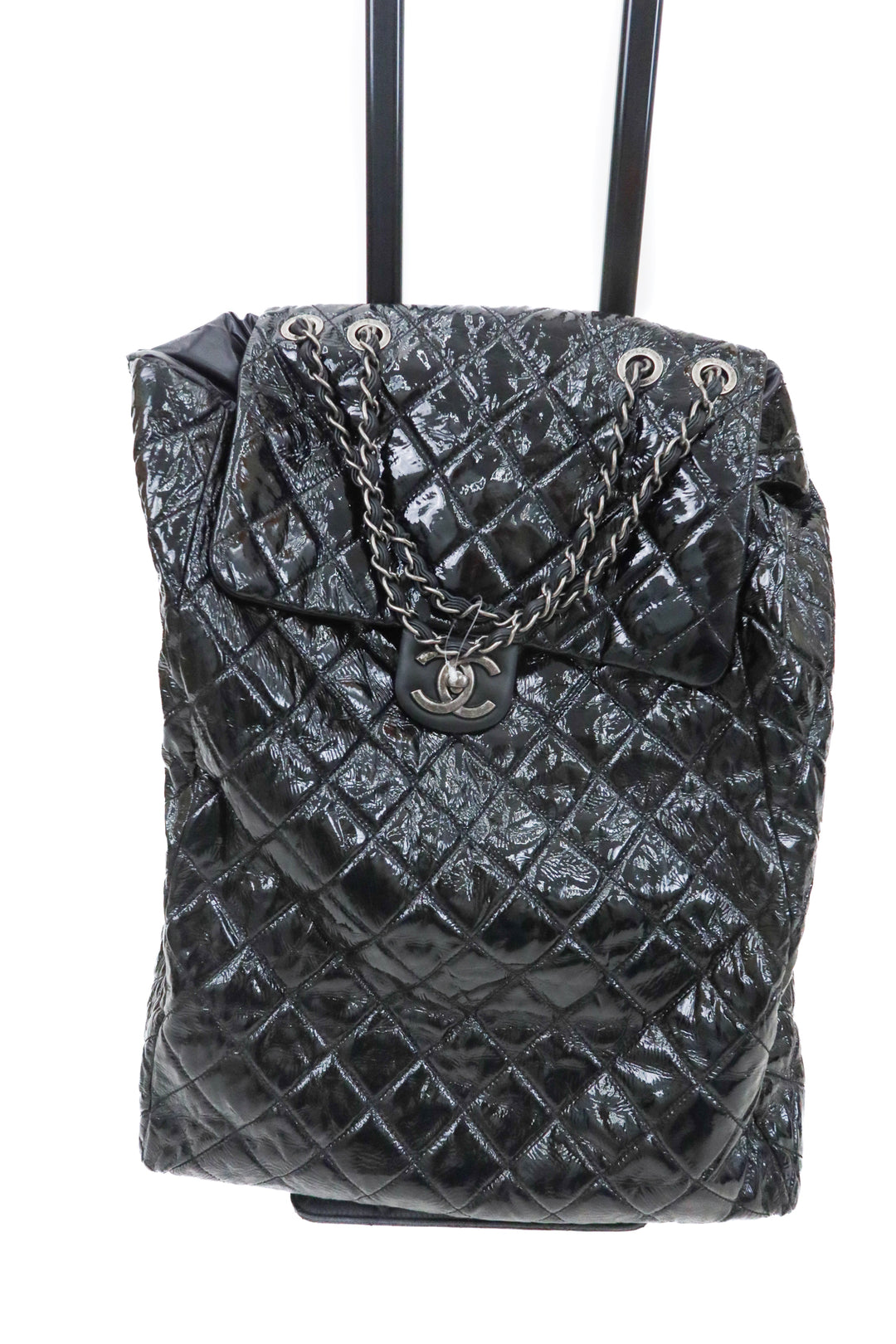 Chanel Patent Quilted Grocery Shopping Trolley Bag