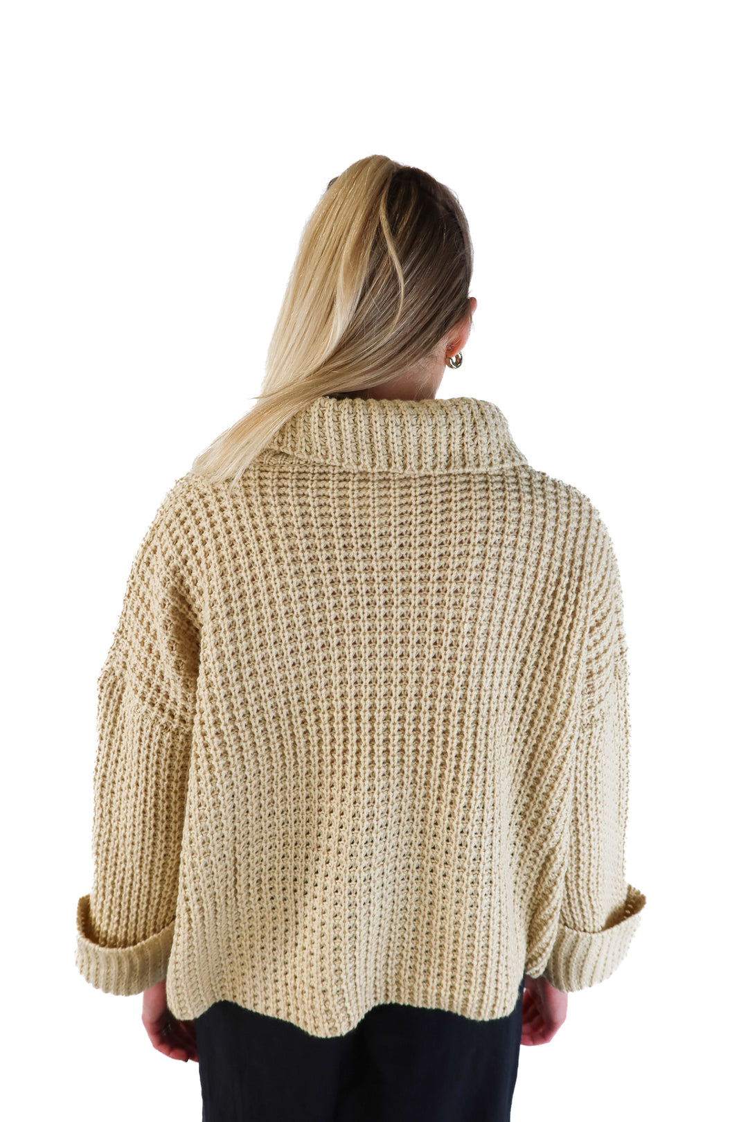 Goodnight macaroon beige turtleneck sweater (L)