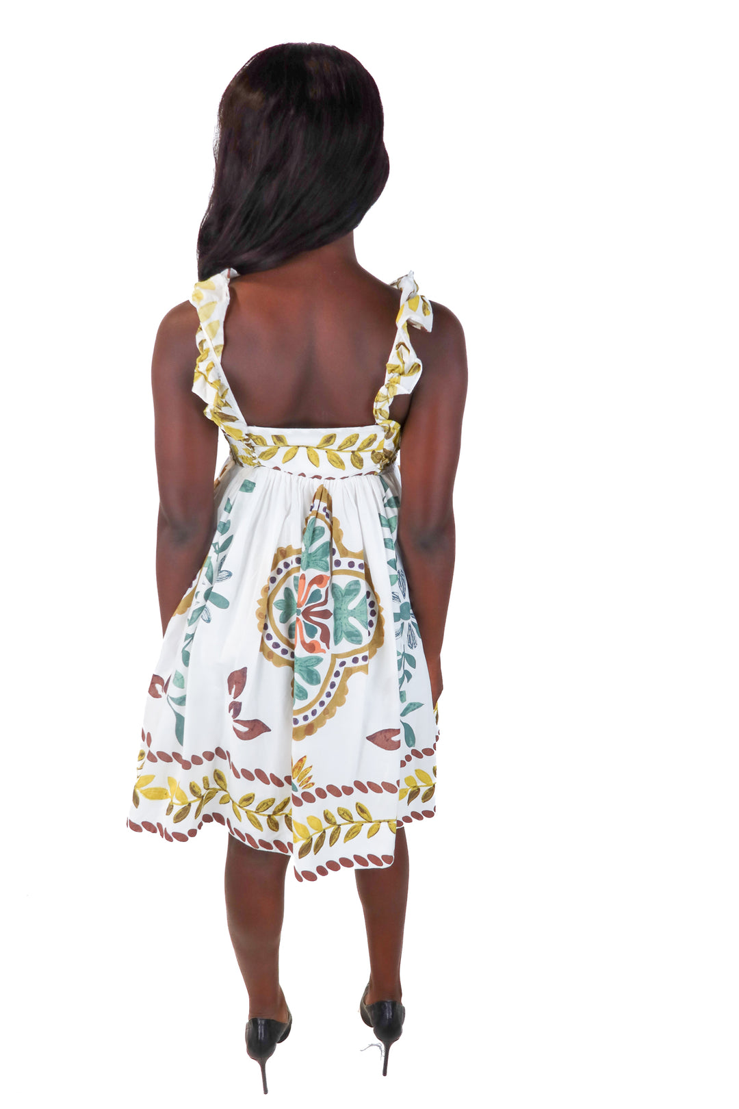 Anthropologie white floral mini dress (xs; retail $168)