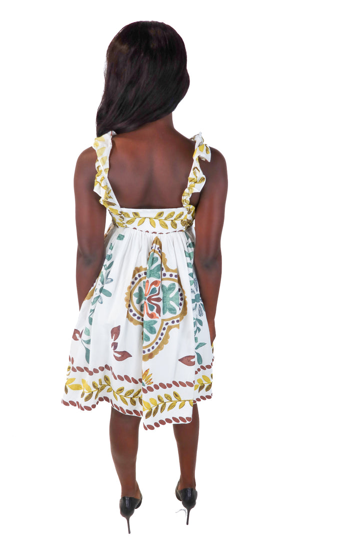 Anthropologie white floral mini dress (xs; retail $168)