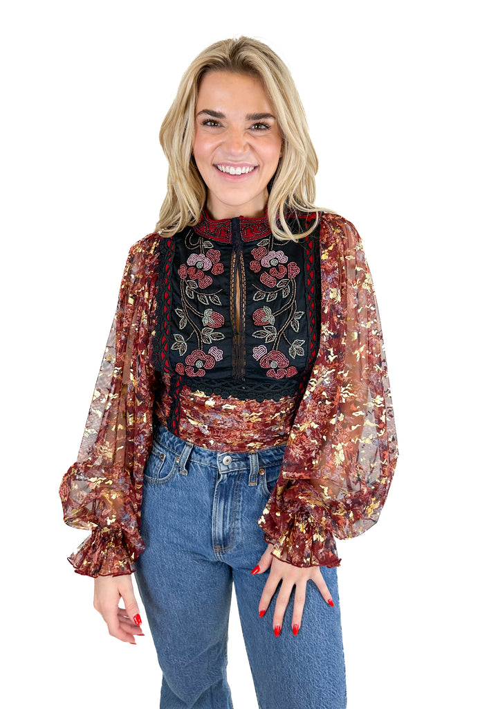 Free People Camille Top NWT (XS); retail $128)
