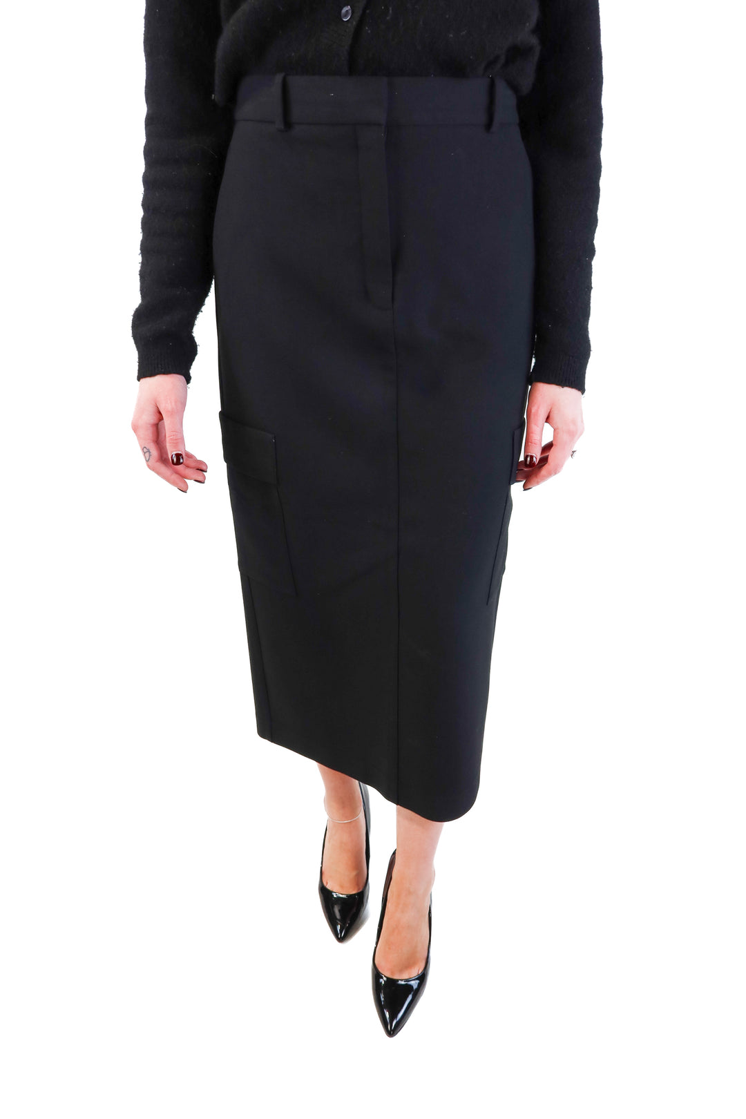 Babaton Black midi skirt (6; retails for $138)