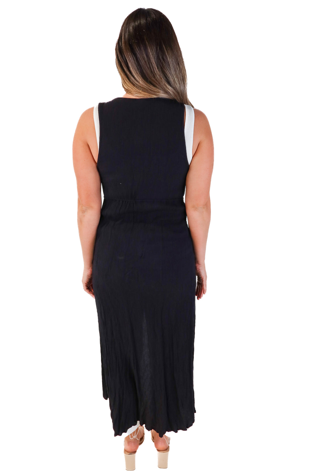 Kona sol black sleeveless long cardigan (s/m)