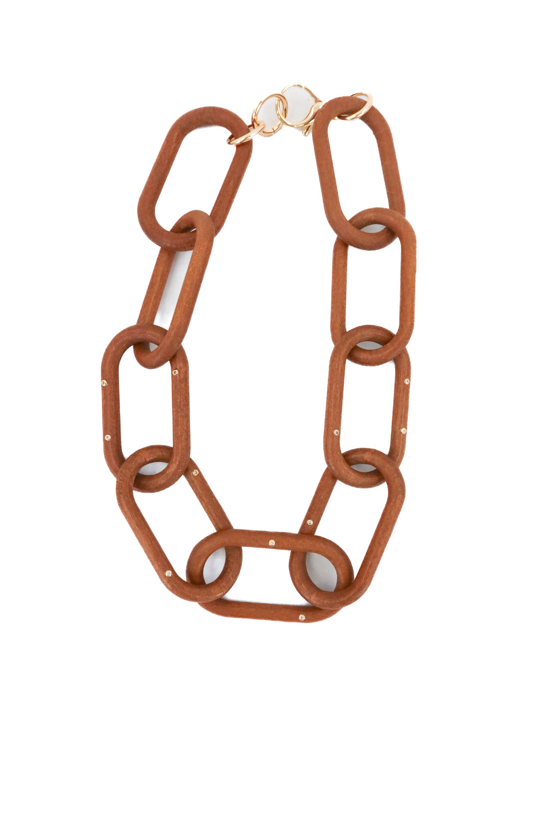 large wooden chunky statement necklace