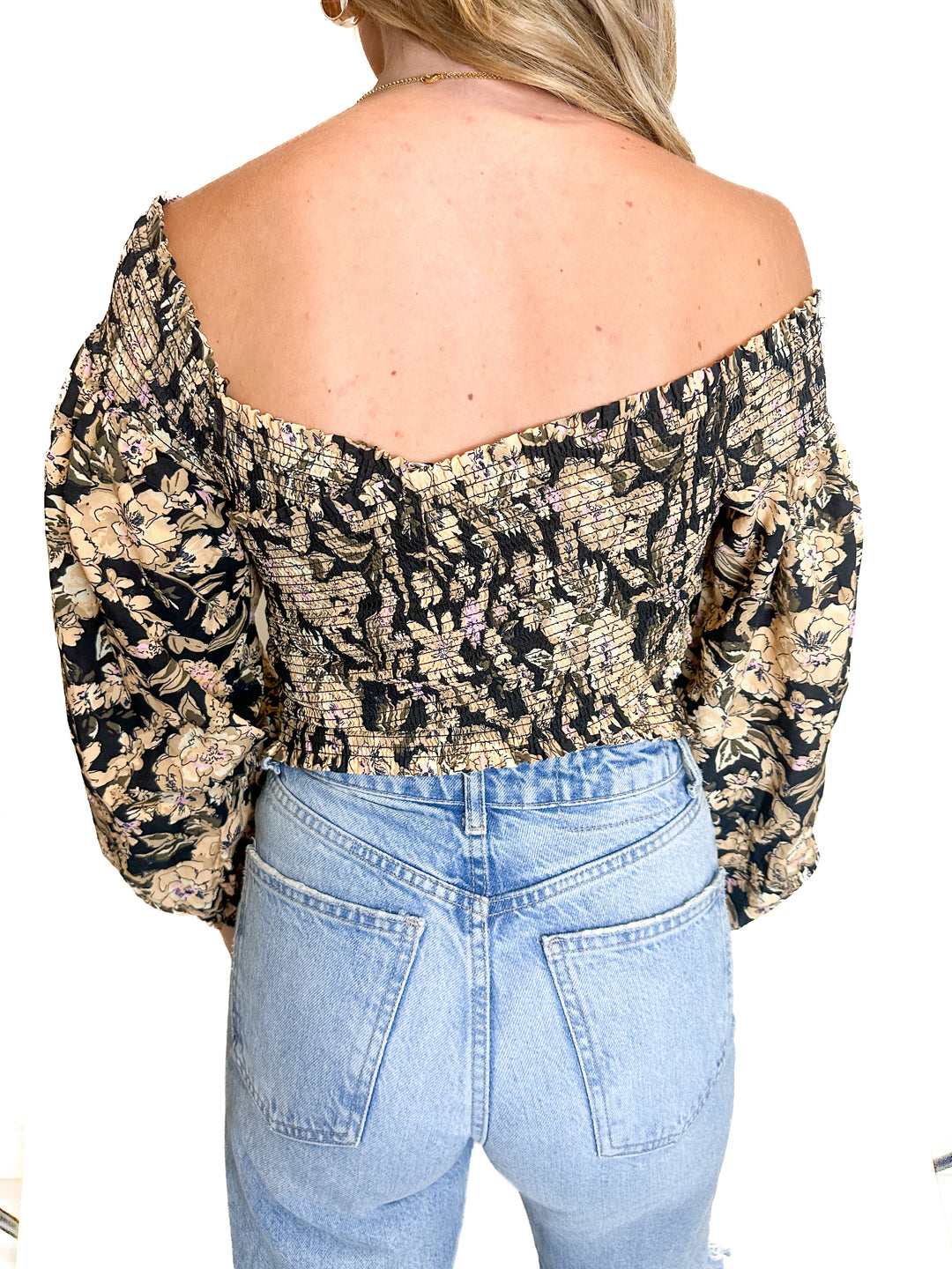 Free People Criss-Cross Cropped Floral Top NWT (XS)