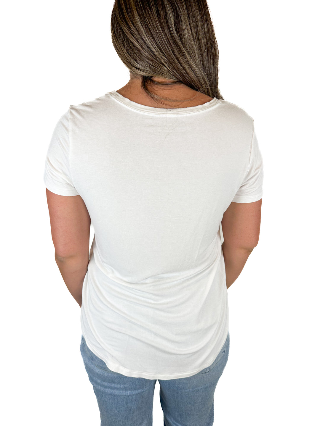Abercrombie Drapey V-Neck Tee (L)