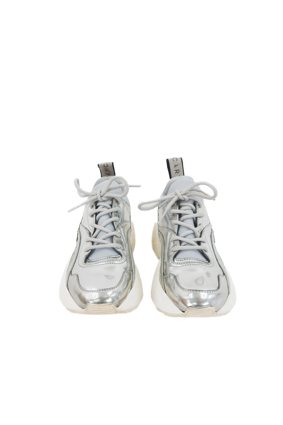 stella mccartney silver sneakers (36/ US 6; retail $595)