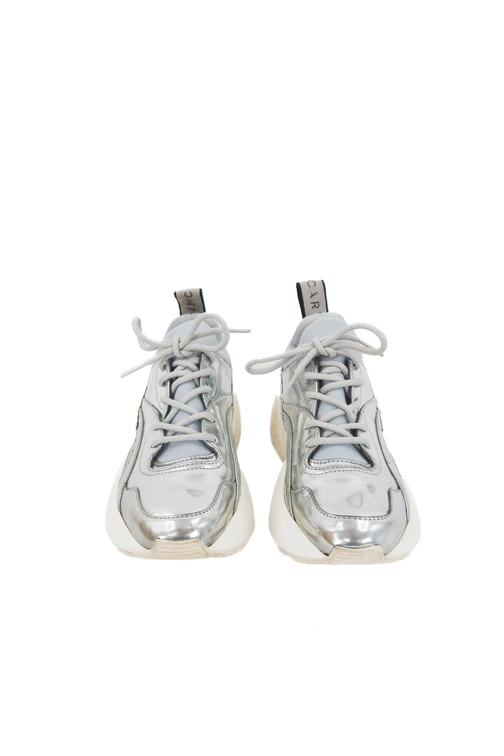 stella mccartney silver sneakers (36/ US 6; retail $595)