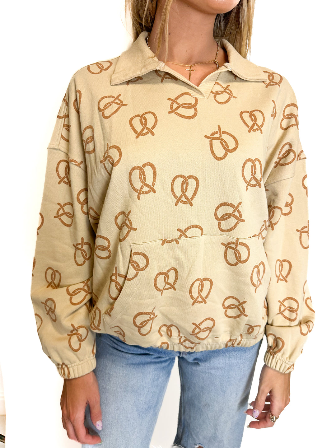 Kotex Pretzel Printed Rugby Pullover NWT (XS)