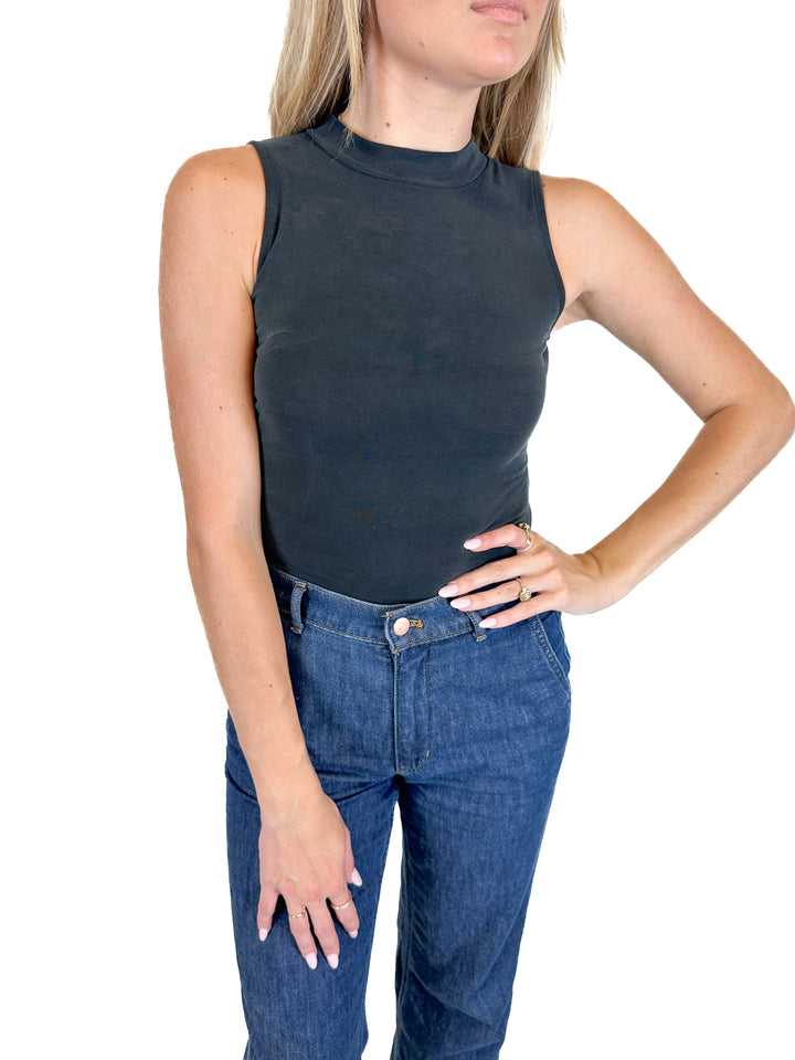Madewell Soft Black Mock Neck Bodysuit (XS)