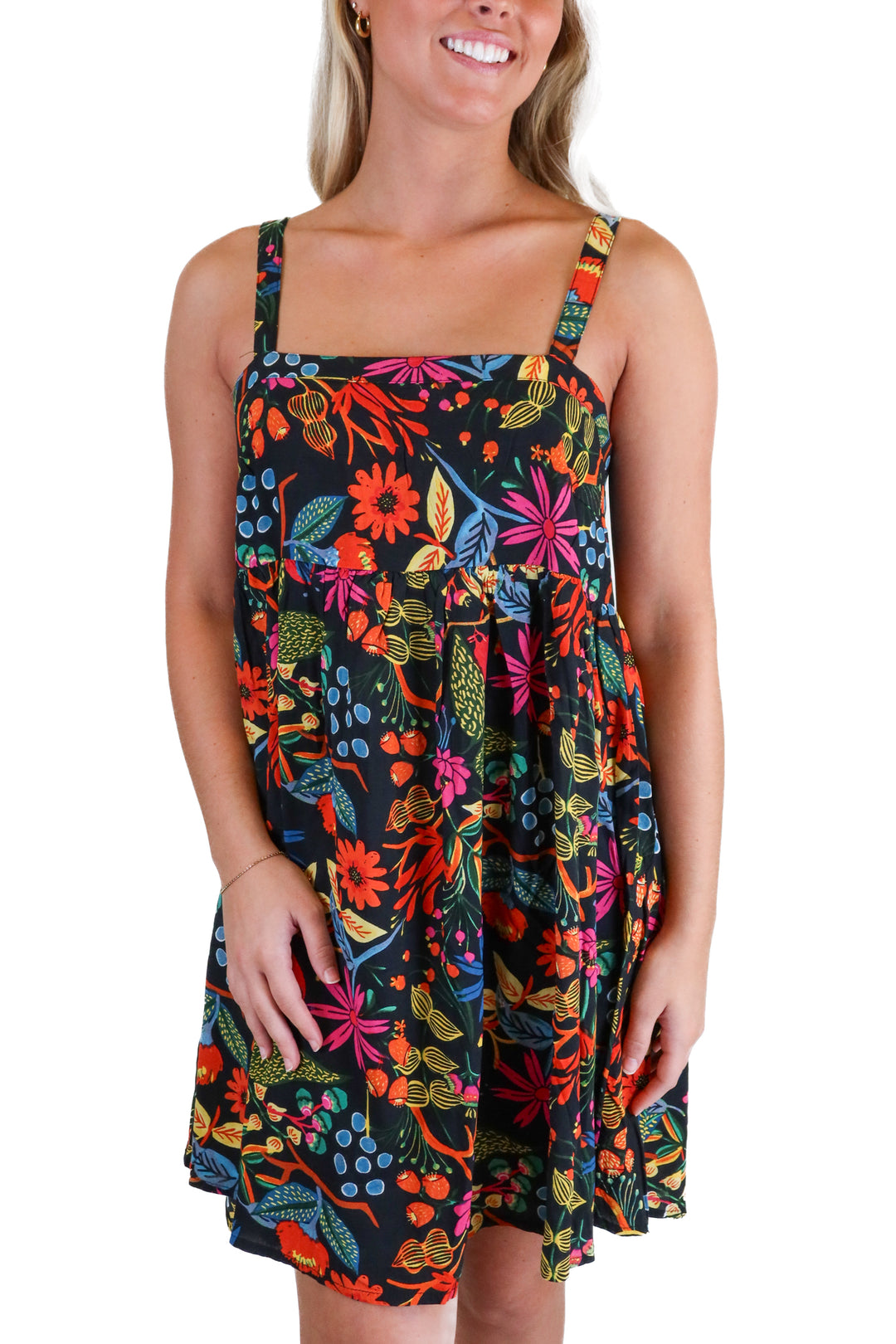 Natural Life black floral mini dress NWT (S)
